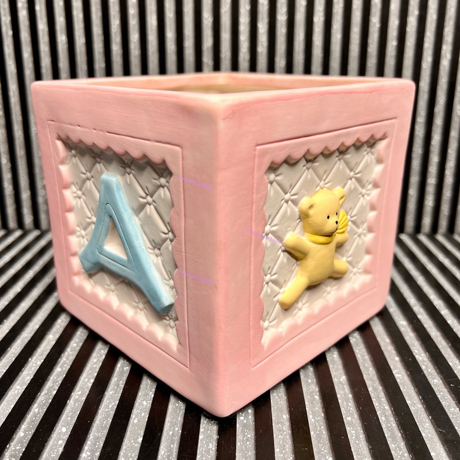 Original Owner Vintage Baby Block Planter/table display box circa 1989-1990