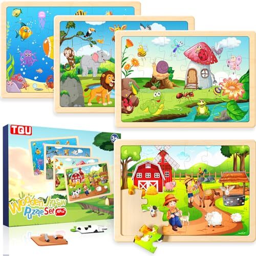 Puzzles for Kids Ages 4-6, Set of 4 Packs with 24-Piece,Preschool...