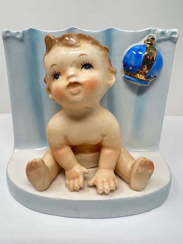 Vintage Baby Boy Ceramic Planter Container World Creations Orimco 1961 Japan