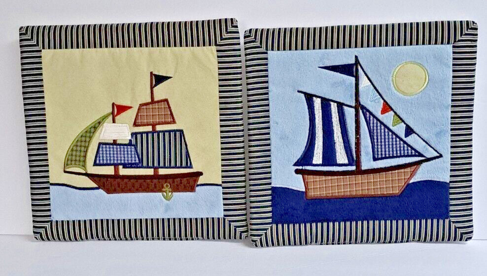 NoJo Ahoy Mate 2 Piece Wall Hanging Set/Pot Holders Nautical Theme Pre-owned 