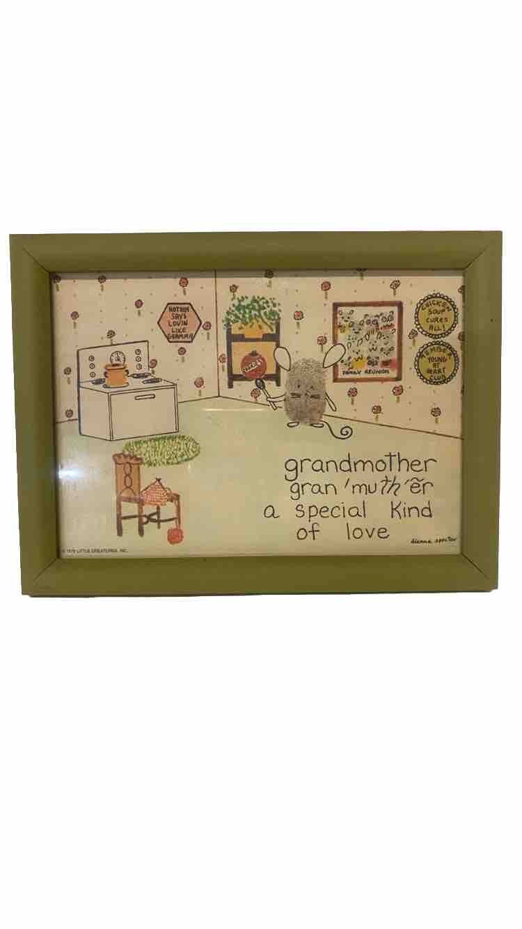 Sweet Little Mouse Picture For Grandmother Wall Decor, Vintage