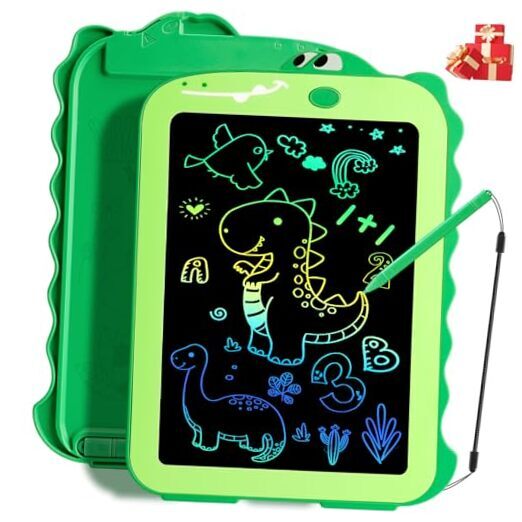 LCD Writing Tablet for Kids, Colorful Toddlers Toys 8.5" Green Dinosaur Toy