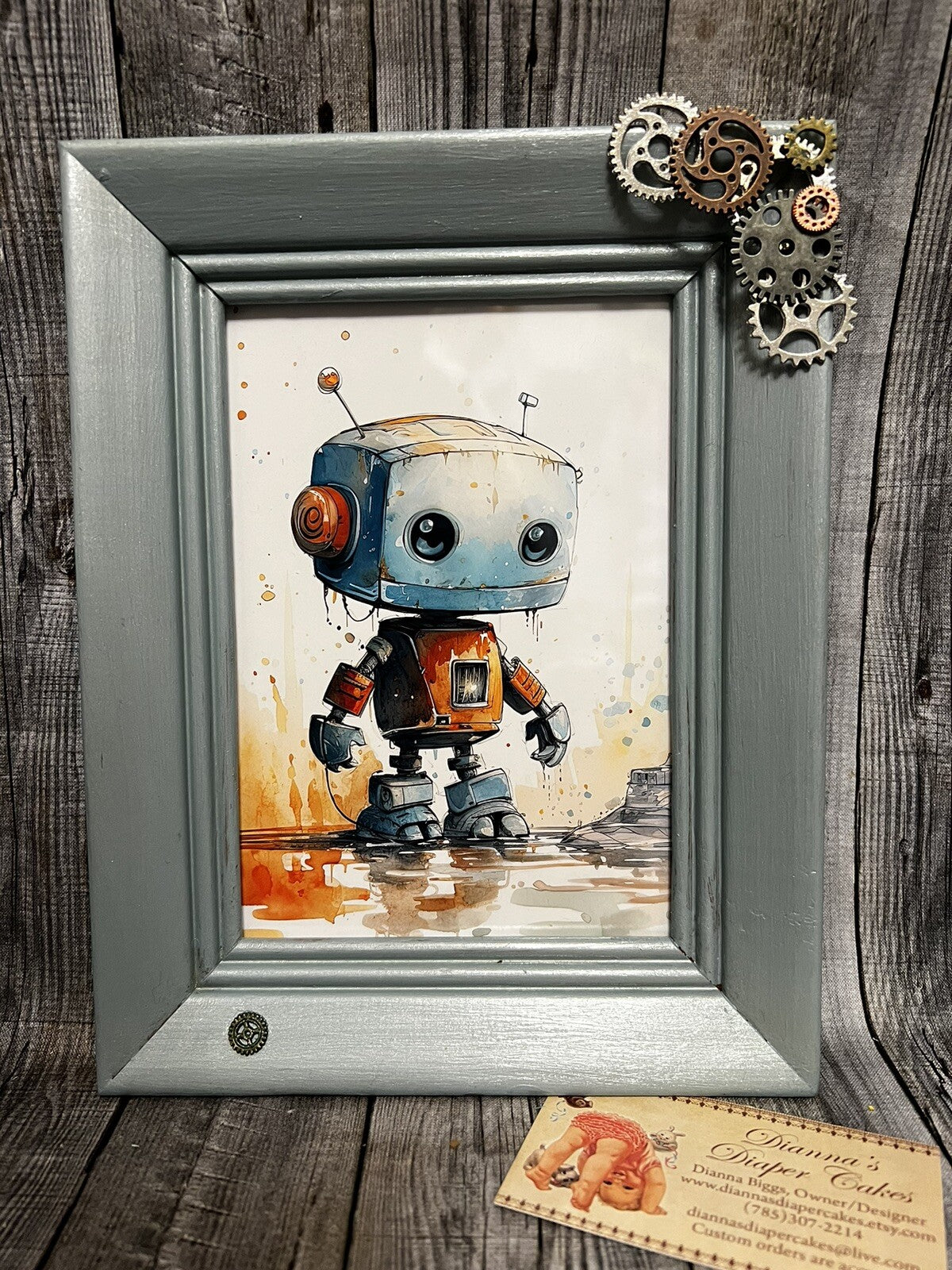 Robot Nursery Wall Decoration Print Boys Baby Shower Gift Present Newborn 5x7