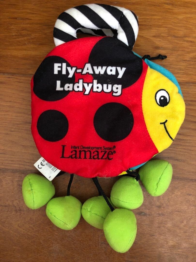 Lamaze Fly-Away Ladybug Soft Cloth Book Crinkly Pages 6 month 1 year baby infant