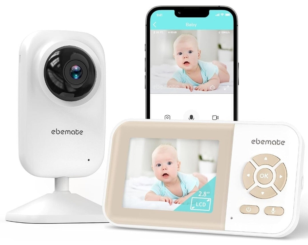 Video Baby Monitor Camera and Audio Temperature Display 2-Way Talk Night Vision