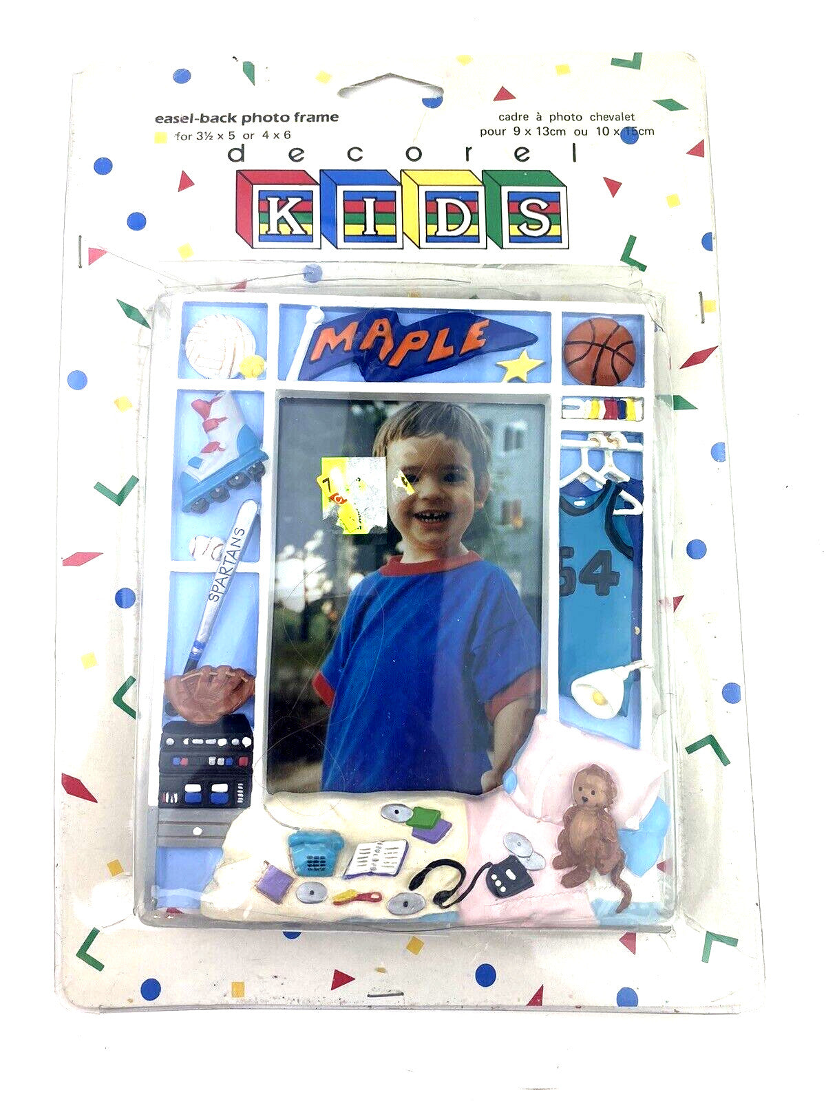 Kids Photo Frame 4x6 Sports Boys Decorel Easel Back Children