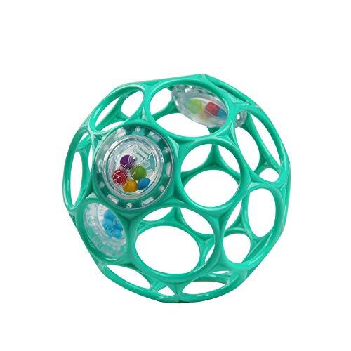 Bright Starts Oball Easy-Grasp Rattle BPA-Free Infant Toy in Teal Age Newborn...