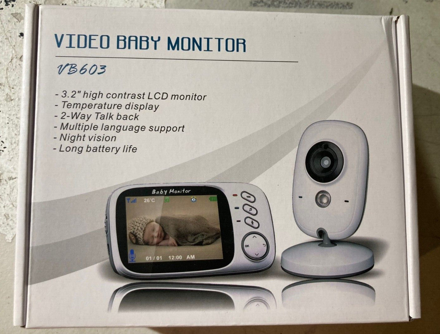 VB603 Video Baby Monitor 2.4G Wireless 3.2" color LCD 2 Way Audio Talk Night
