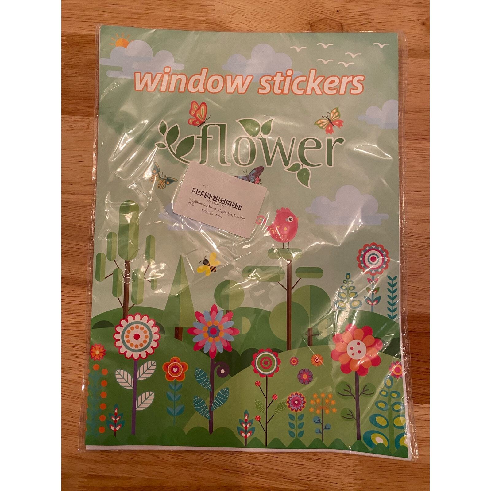 Window/Mirror Stickers Colorful Birds, Butterflies, Flowers, for Nursery, Child