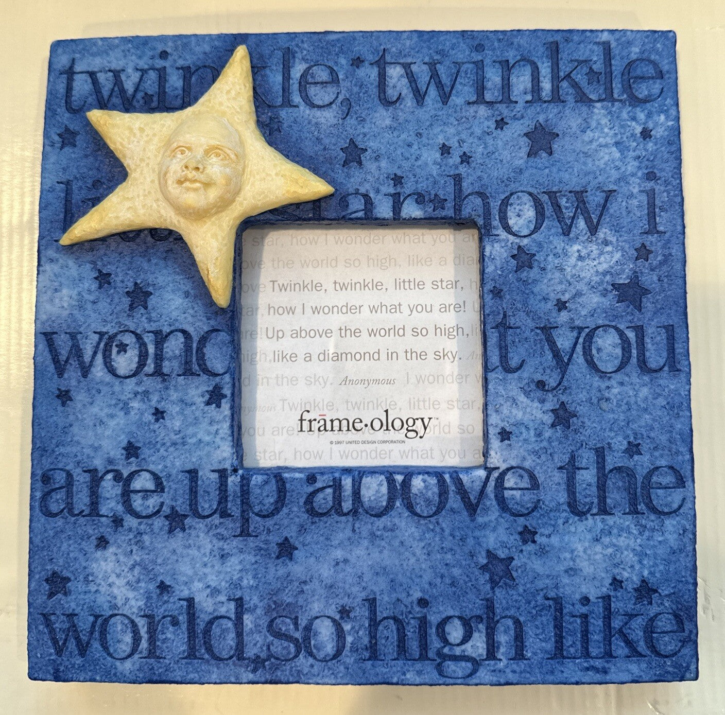 United Design Little Star Photo Frame Heavy Resin Twinkle Twinkle Poem 7.5 Sq.