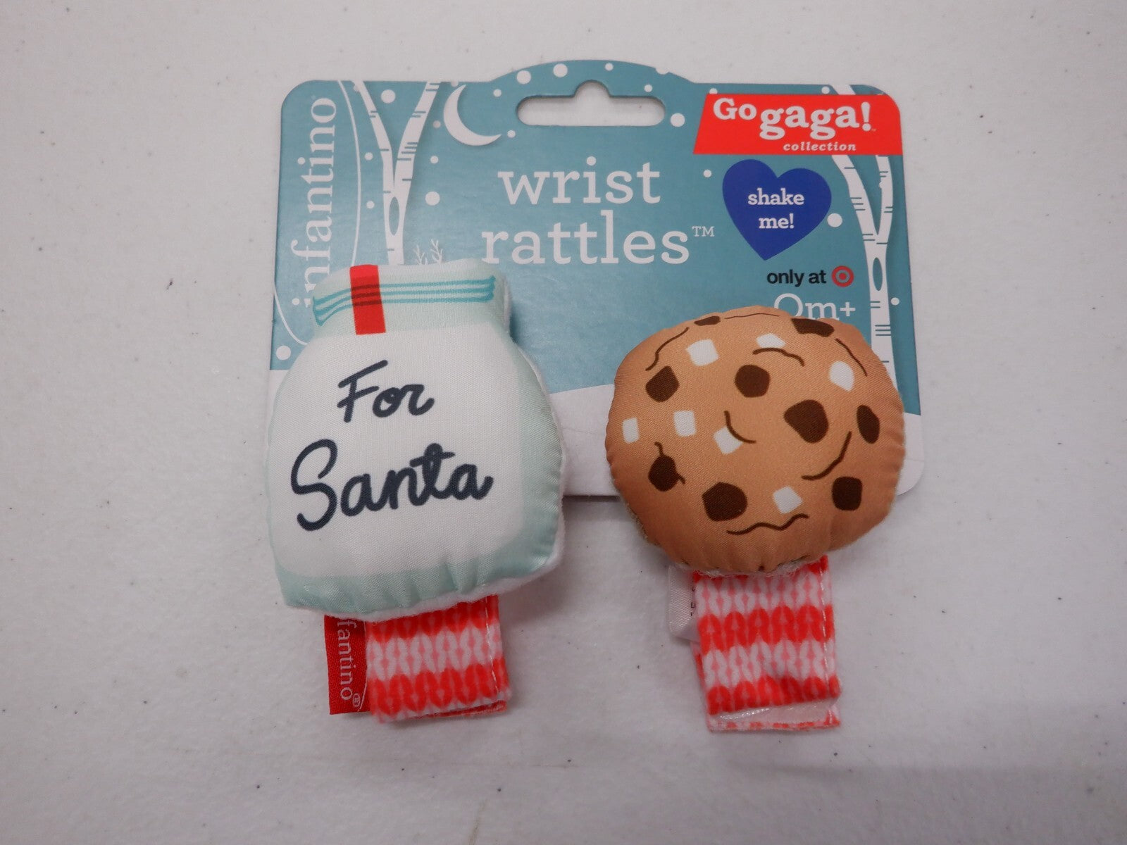INFANTINO INFANT WRIST RATTLES FOR SANTA COOKIE MILK CHRISTMAS NEW #21891