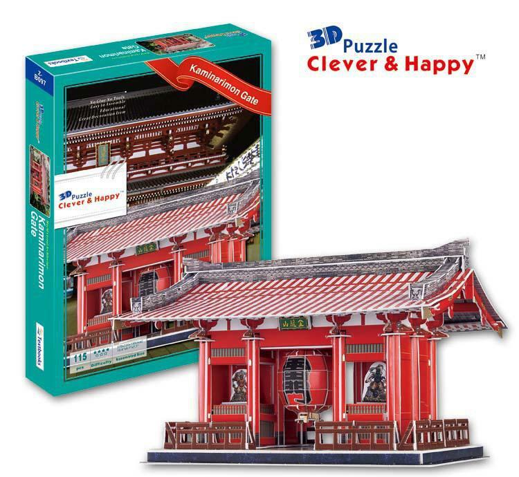 3D paper puzzle building model Japan Tokyo Thunder kaminarimon gate Architecture