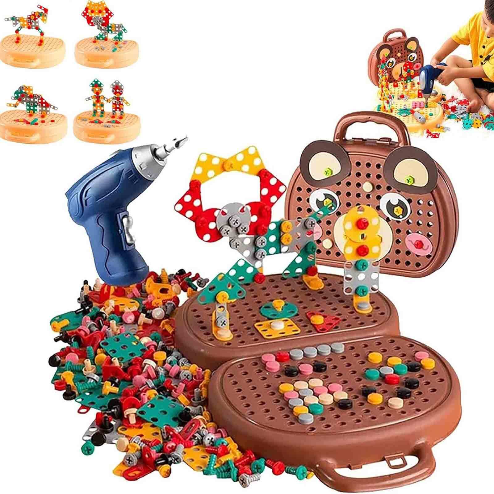 Magic Montessori Play Toolbox With Electric Drill Screw Tool Set Puzzle Toy Gift