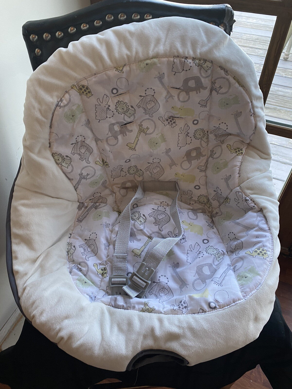 Graco Baby Simple Sway Swing Jungle Animals Fabric Seat Cover Replacement Part