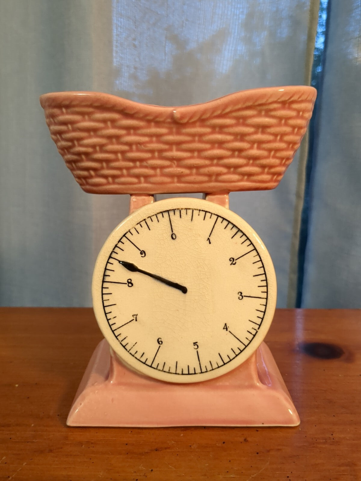 Vintage Baby Scale Planter Pink Infant Girl Nursery Baby Shower -Occupied Japan 