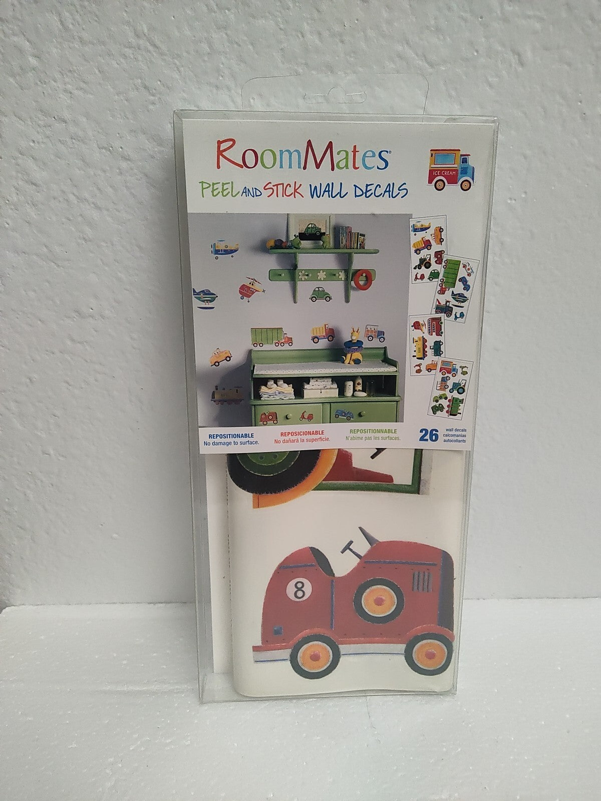 NEW RoomMates Cars Trucks Trains Planes Helicopter Wall Decals 26