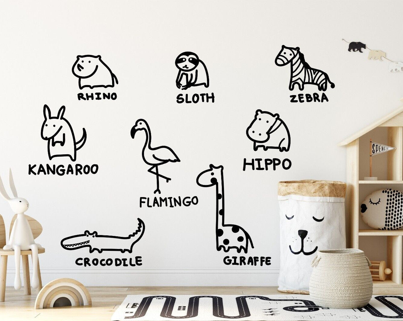 Jungle kids Wall Decal , Safari animals wall sticker, stickers kids room
