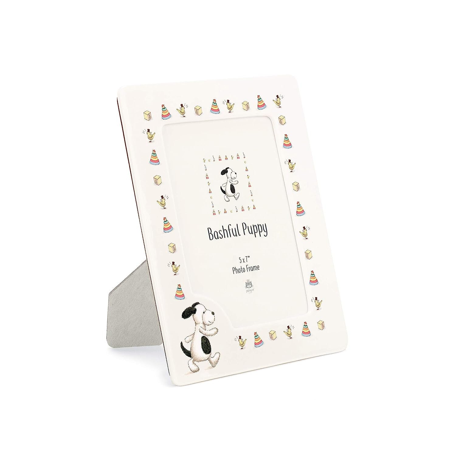 Jellycat Bashful Puppy Photo Frame Ceramic Frame with Puppy Dog Baby Design NEW