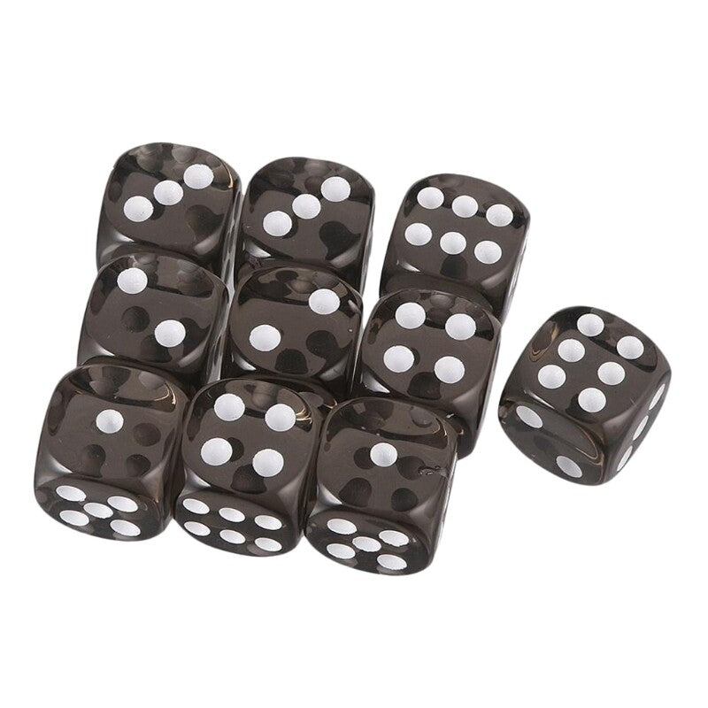 10 Pieces Acrylic D6 Games Board Game Gameing Six Sid