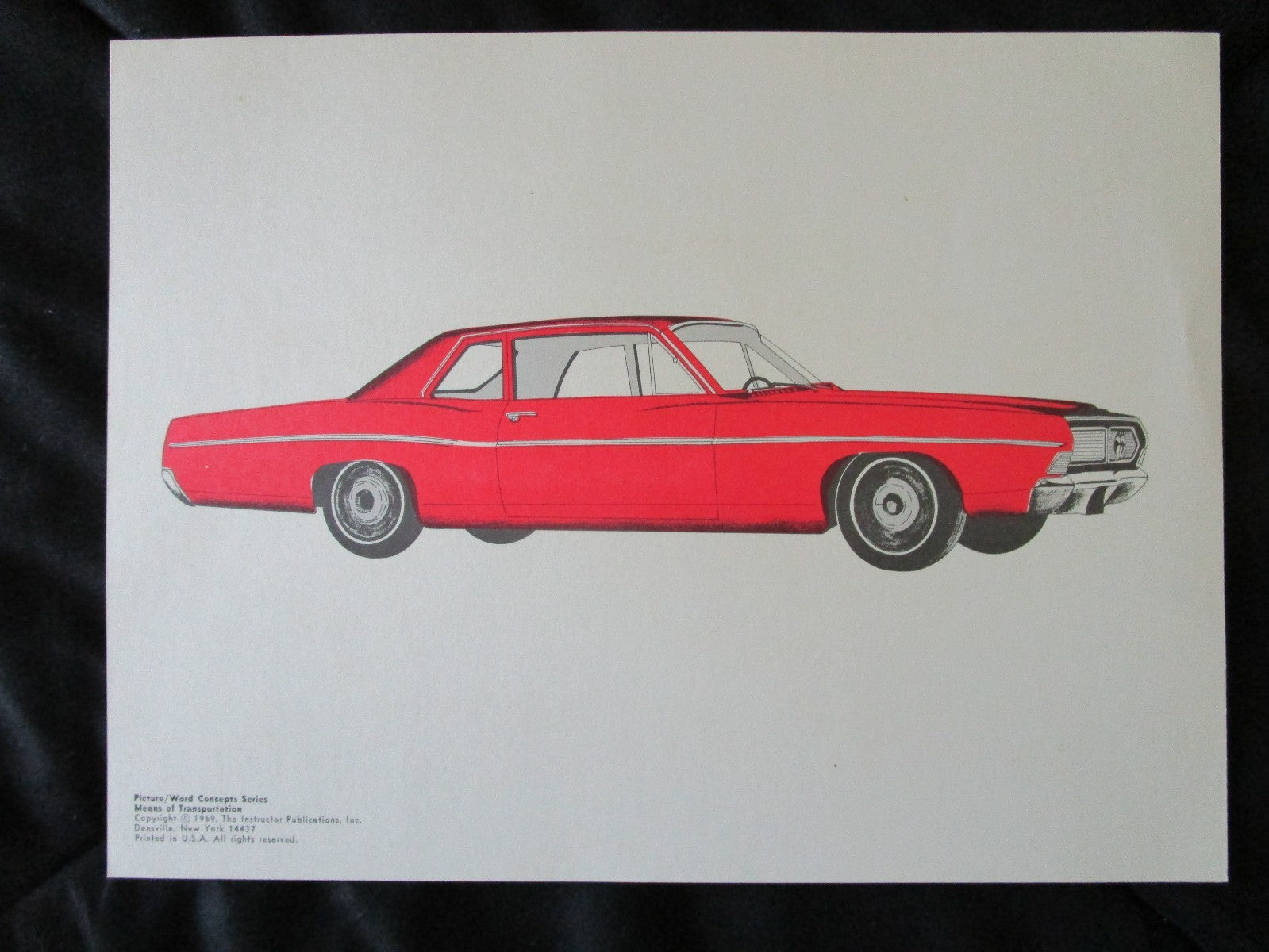 Vintage Teaching Picture - Vintage Car - Auto - Nursery Decor - Wall Decor