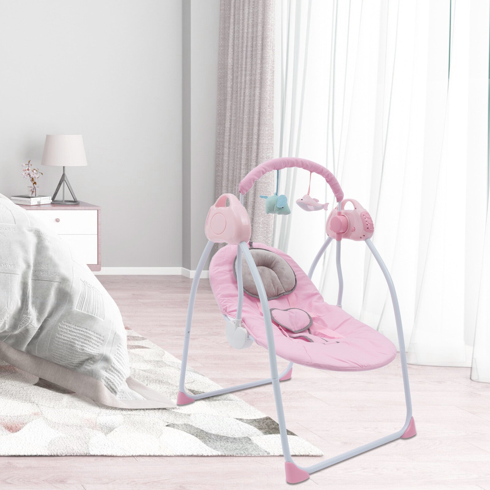 Electric Baby Swing Foldable Portable Rocking Chair with Adjustable Backrest NEW