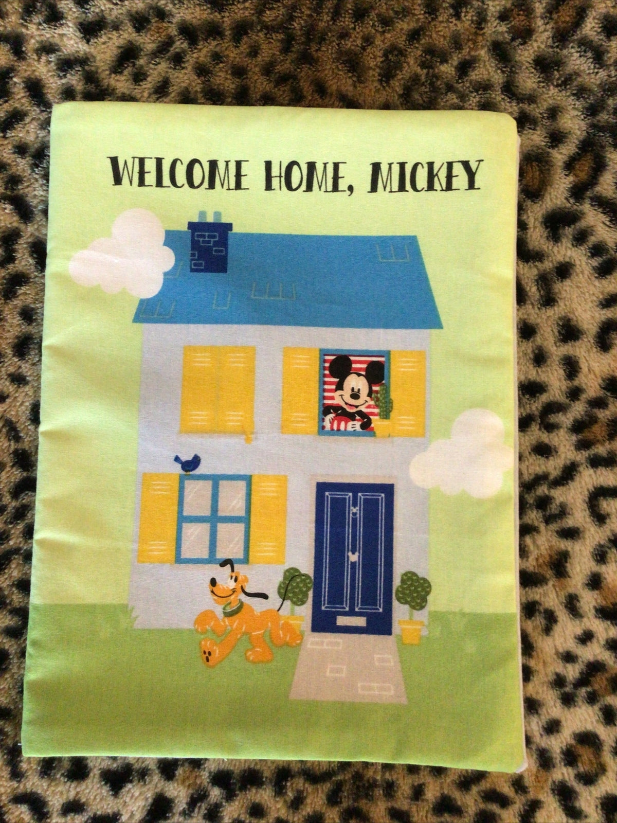 Welcome Home, Mickey Handmade Cotton Soft Fabric Baby Book ~ Mickey Mouse ~ NEW