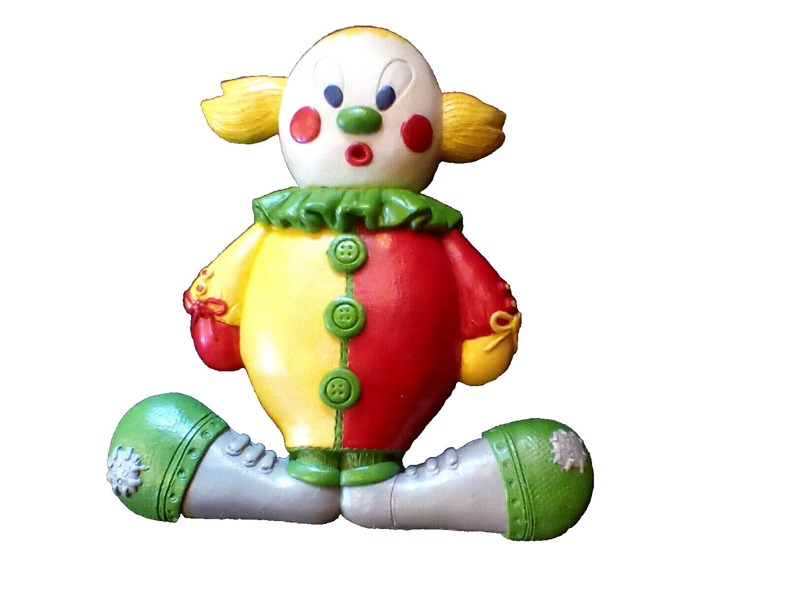  VINTAGE CHALKWARE CLOWN BABY NURSERY WALL DECOR MID CENTURY 