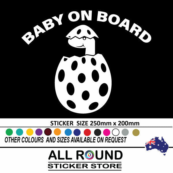 Cute Dinosaur Baby on Board car sticker  decals for car, windows