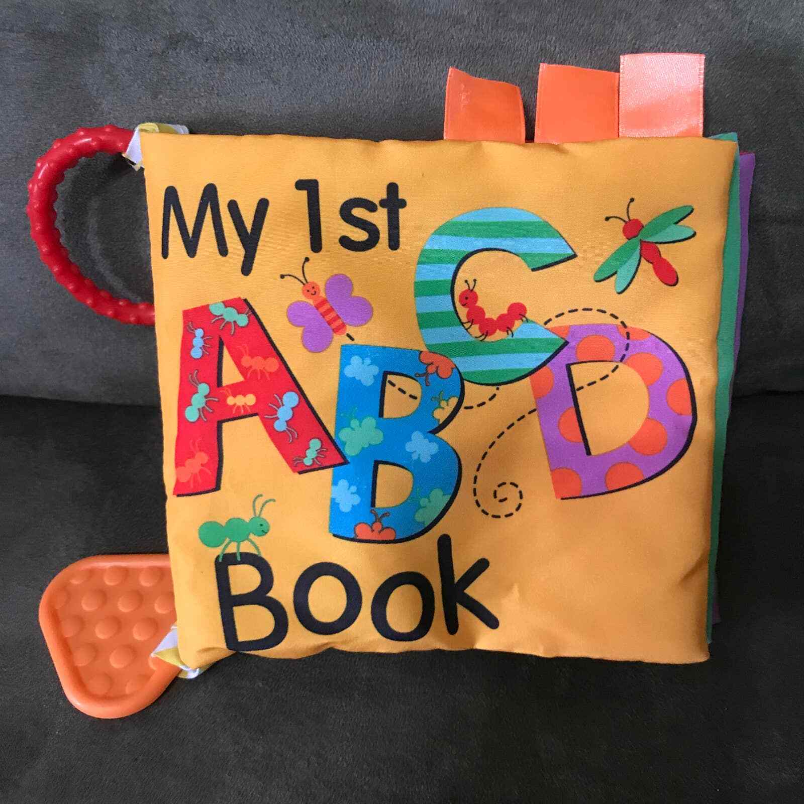 Playtex Baby ABC Book Fabric Crinkle pages 1 Link & Textured Teether 1-18 Months