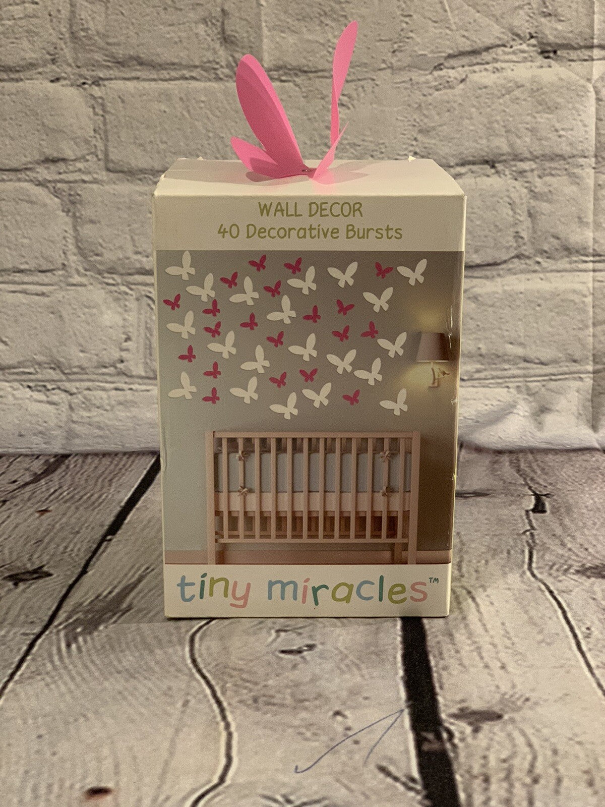 Tiny Miracles Pink & White Butterfly Wall Decorations Bedroom Decor Girls Baby