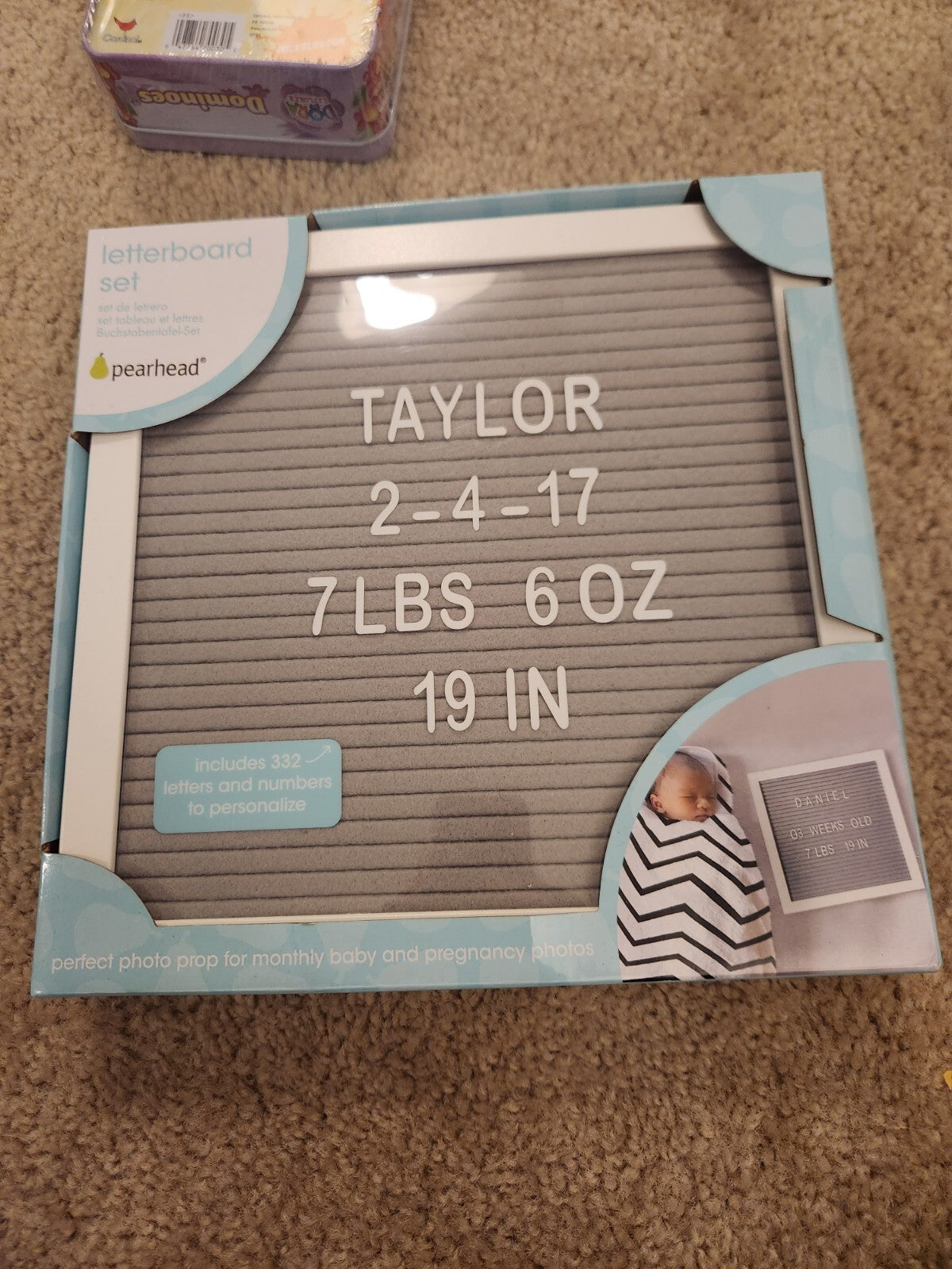 Pearhead Letter Board Set Baby Wall Decor NIB