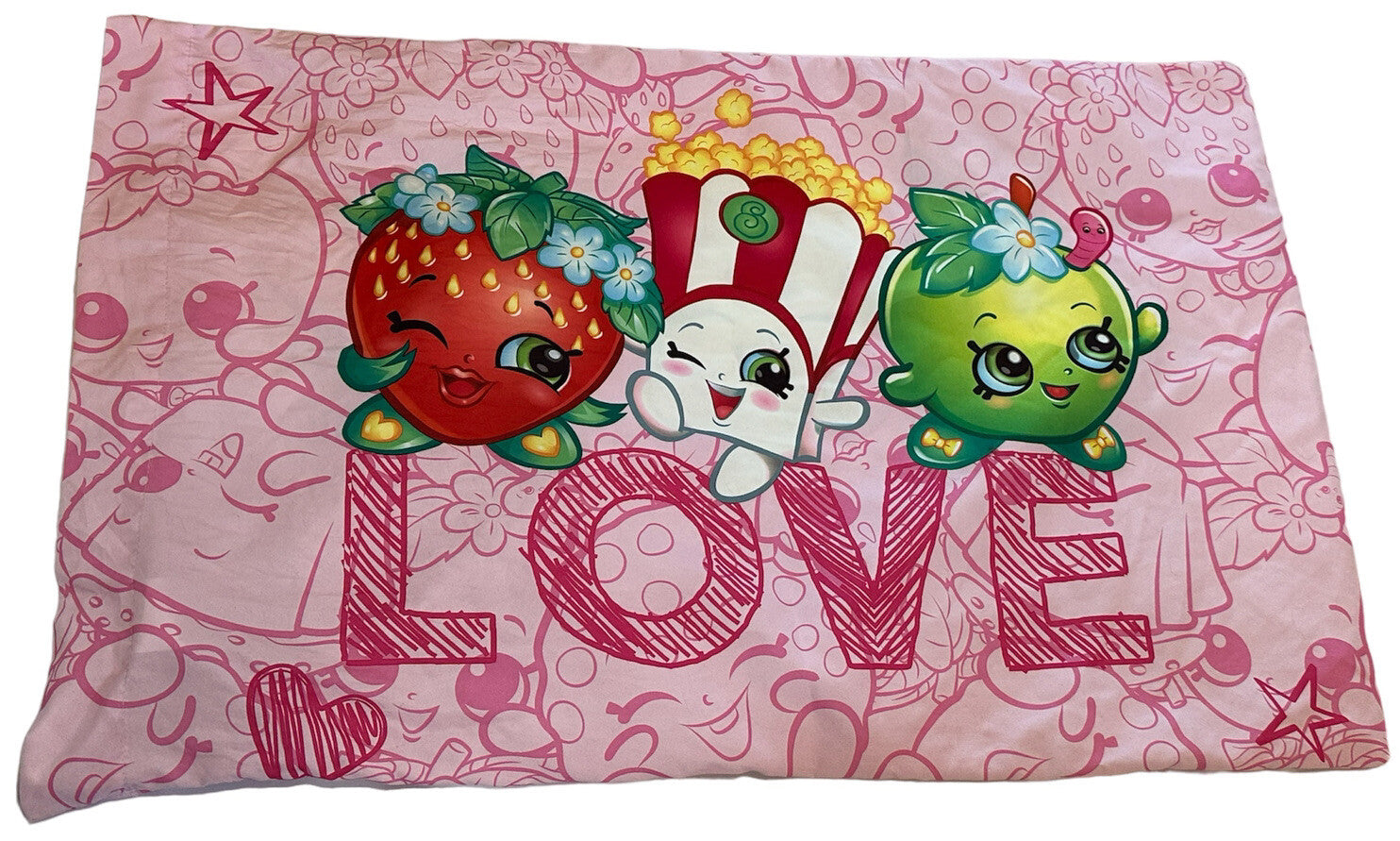 Shopkins Pillow Case Sweet Love Shop Cookie Donut Shoe 2017