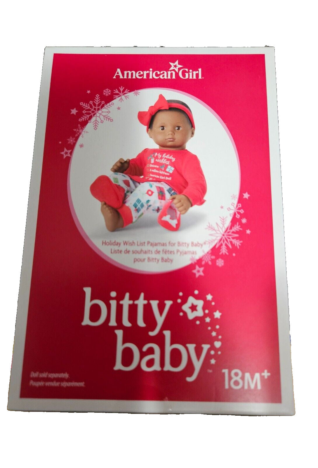 American Girl Bitty Baby Holiday Pajamas Slippers Headband Top Leggings Cuddly
