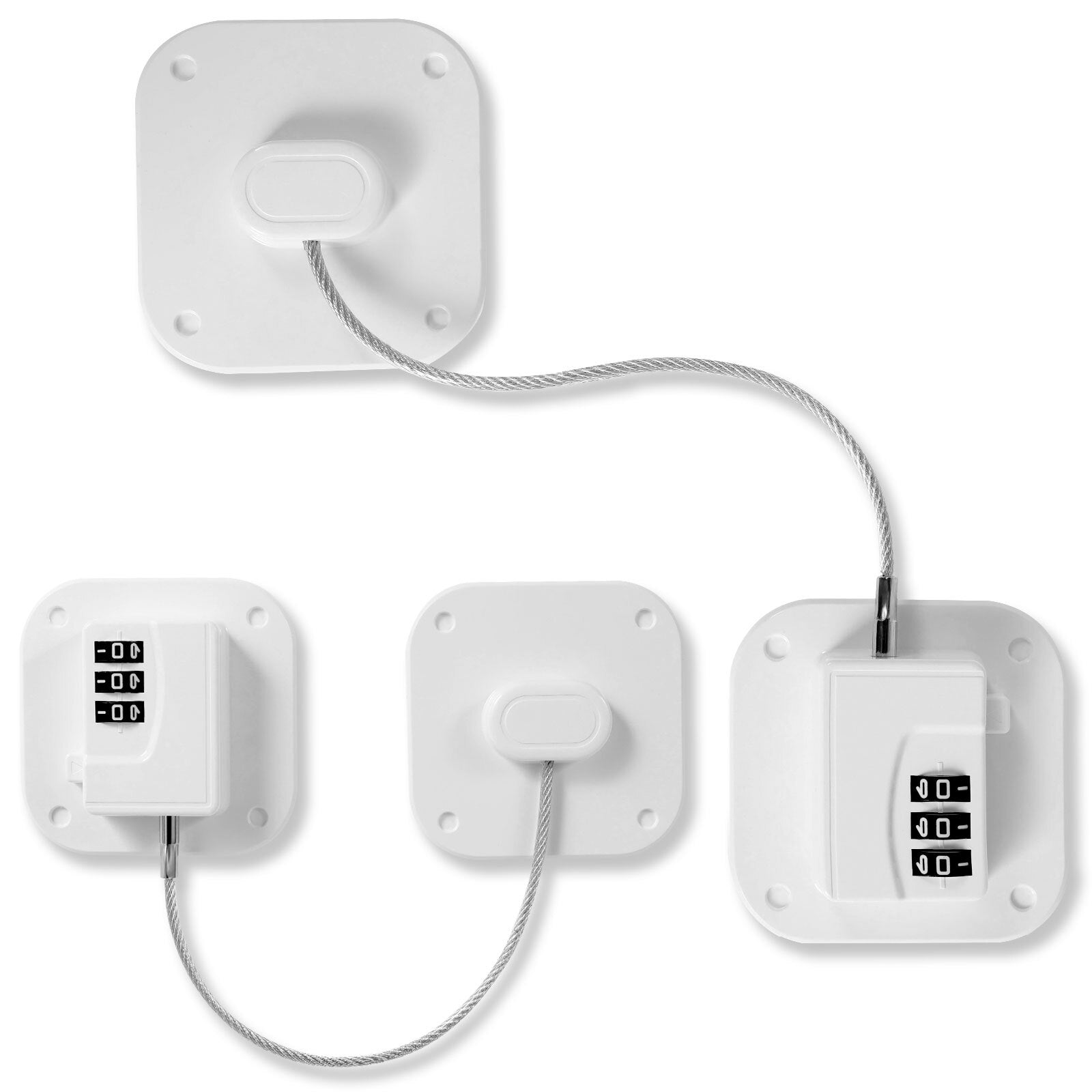 2 Pack Fridge Lock Freezer Lock Combination for Child Safety Refrigerator Locks