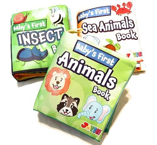 3pk Cloth Educational Baby Books Animals 2 3