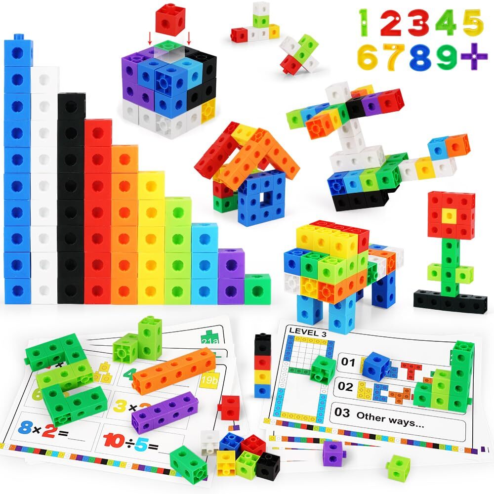Math Cubes STEM Toy Learning Math Games Number Blocks for Kids 3 4 5 6 7 8+ Y...