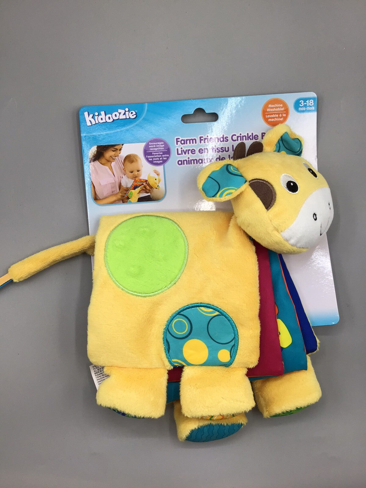 Kidoozie Farm Friends Giraffe Crinkle Book NEW Free Shipping