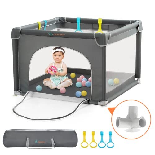 COMOMY Playpens for Babies and Toddlers Small Baby Play Pens Activity Center ...