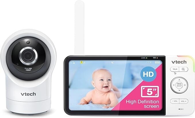 VTech RM5764HD: 1080p Smart WiFi Remote Access Baby Monitor, 360° Pan & Tilt, 5"