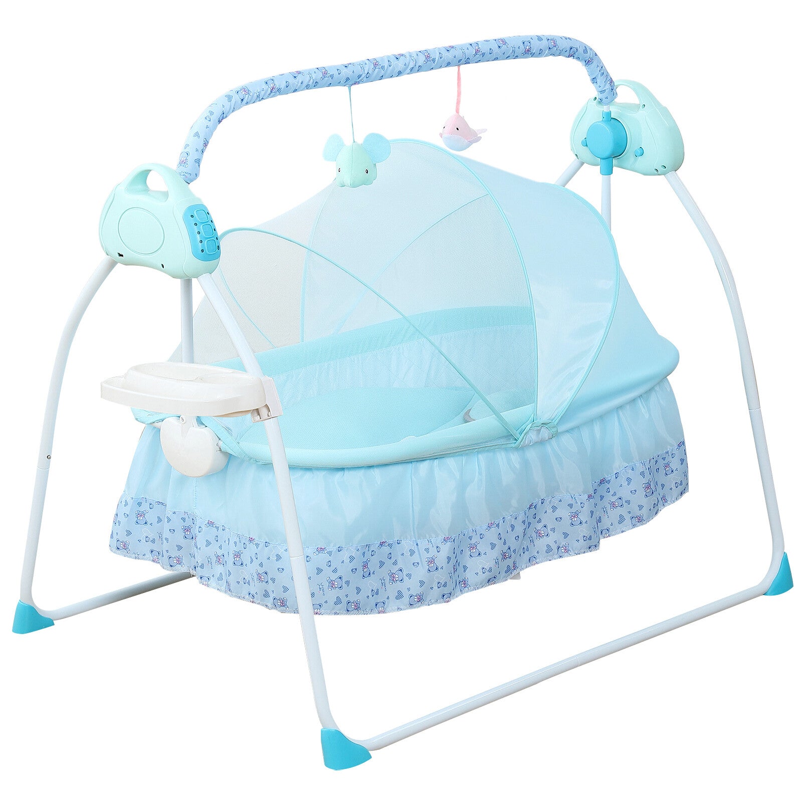 Electric Baby Cradle Foldable Infant Crib Swing Sleeping Basket Newborn Bassinet