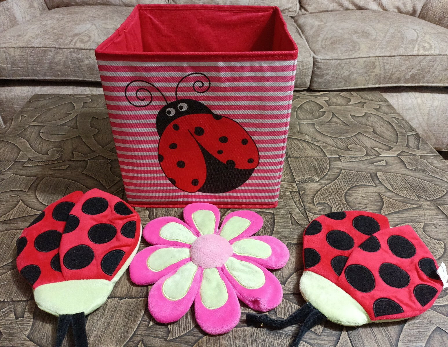 Ladybug Baby Girls Nursery Soft Wall Decor 4 Pieces