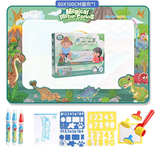 100*80cm Magic Water Drawing Board Mat Coloring Doodle With Reusable Magic Pens