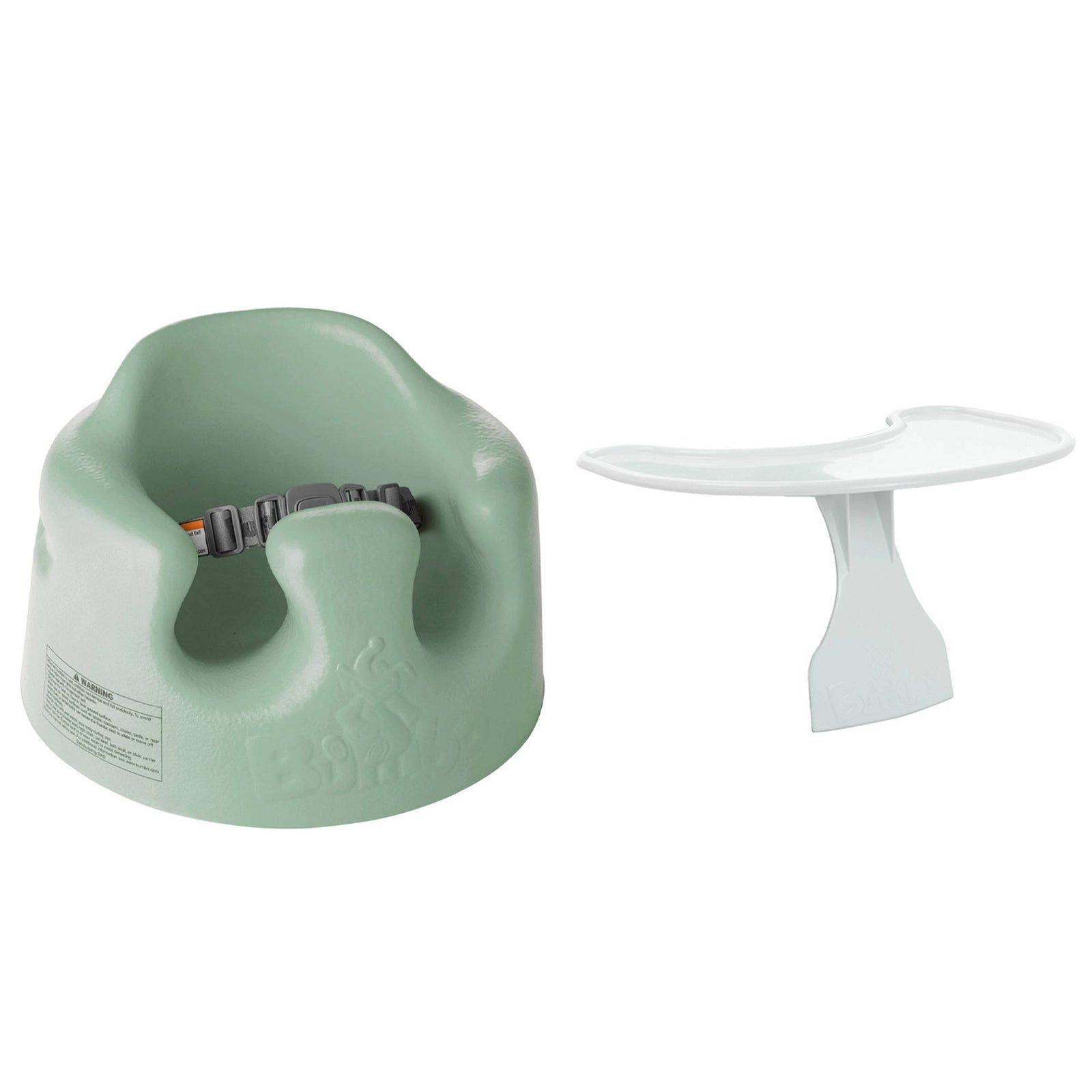 Bumbo Baby Infant Portable Foam Floor Seat w/ Play Top Tray Attachment, Hemlock