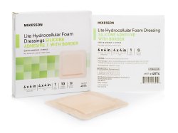 McKesson Lite Thin Silicone Foam Dressing with Border, 6" x 6", 200 Each - Case