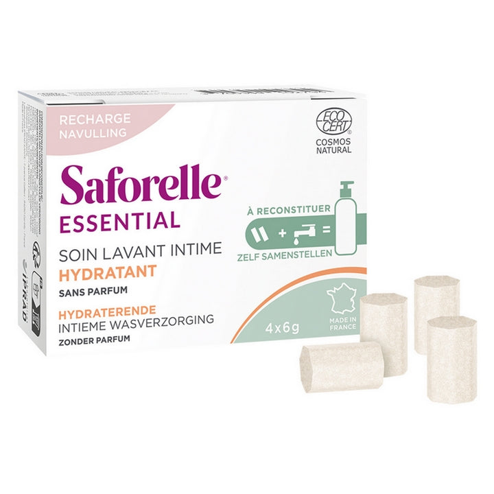 Saforelle Essential Refill Cleansing Treatment Intima Fugtgivende 4x6g