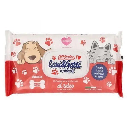 Lingettes Dealo pour chiens et chats, lot de 20 pièces