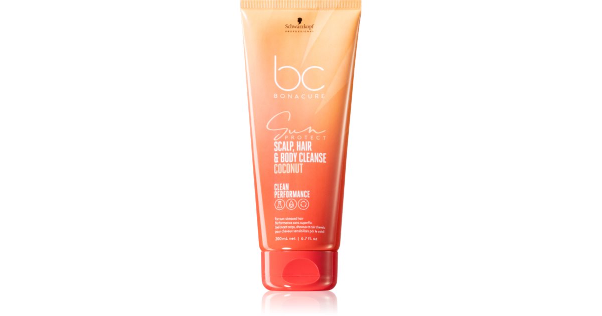 Schwarzkopf BC Bonacure Sun Protect Cleanser til hovedbund, hår og krop Kokosnød - 200 ml