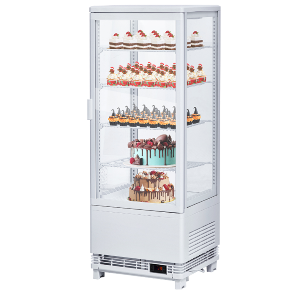 Garvee Commercial Refrigerator, 3.5 Cu. FT Glass Refrigerator Display Case Countertop with Adjustable Shelves, Interior LED Lighting, Display Fridge f