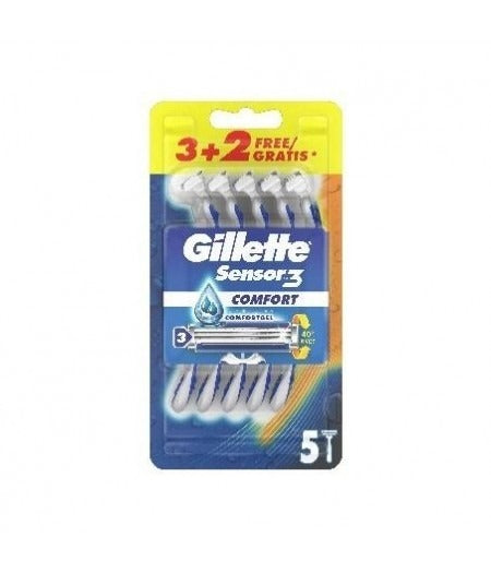 Gillette Rasoir jetable confort Sensor 3, 3+2 offerts
