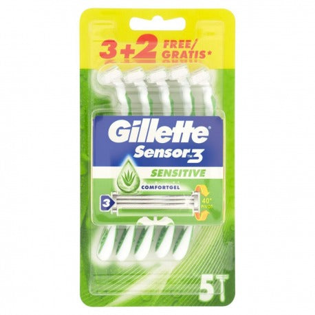 Gillette Rasoir jetable Sensor3 Sensitive - 3 + 2 pièces